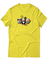 T-Shirt Unisex - Dog Mom Coffee Club - Color Thumbnail Κίτρινο