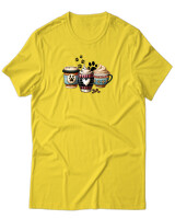 T-Shirt Unisex - Dog Mom Coffee Club - Color Thumbnail Χρυσό Κίτρινο