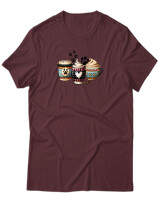 T-Shirt Unisex - Dog Mom Coffee Club - Color Thumbnail Μπορντό