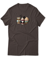 T-Shirt Unisex - Dog Mom Coffee Club - Color Thumbnail Καφέ