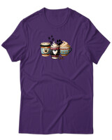 T-Shirt Unisex - Dog Mom Coffee Club - Color Thumbnail Σκούρο Μωβ