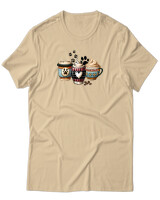 T-Shirt Unisex - Dog Mom Coffee Club - Color Thumbnail Μπεζ