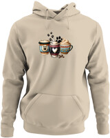 Φούτερ με κουκούλα - Dog Mom Coffee Club - Color Thumbnail Μπέζ