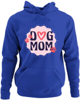 Φούτερ με κουκούλα - Dog Mom - Color Thumbnail Μπλε Ρουά