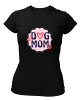 T-Shirt Στενή Γραμμή - Dog Mom - Color Thumbnail Μαύρο