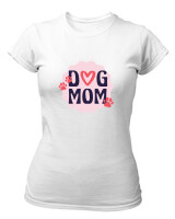 T-Shirt Στενή Γραμμή - Dog Mom - Color Thumbnail ΄Ασπρο