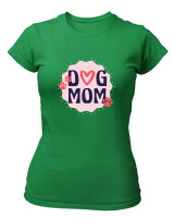 T-Shirt Στενή Γραμμή - Dog Mom - Color Thumbnail Πράσινο