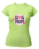 T-Shirt Στενή Γραμμή - Dog Mom - Color Thumbnail Λαχανί