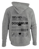 Φούτερ με κουκούλα - Dog Mum - Color Thumbnail Γκρι Μελανζέ