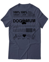 T-Shirt Unisex - Dog Mum - Color Thumbnail Μπλε Γκρι