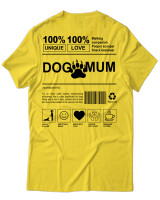 T-Shirt Unisex - Dog Mum - Color Thumbnail Χρυσό Κίτρινο