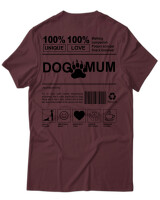 T-Shirt Unisex - Dog Mum - Color Thumbnail Μπορντό