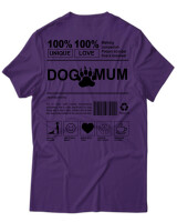 T-Shirt Unisex - Dog Mum - Color Thumbnail Σκούρο Μωβ