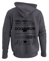 Φούτερ με κουκούλα - Dog Mum - Color Thumbnail Ανθρακί
