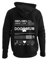 Φούτερ με κουκούλα - Dog Mum - Color Thumbnail Μαύρο