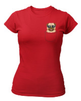 T-Shirt Στενή Γραμμή - Dog Pocket - Color Thumbnail Κόκκινο