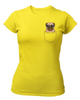 T-Shirt Στενή Γραμμή - Dog Pocket - Color Thumbnail Κίτρινο