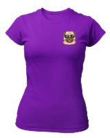 T-Shirt Στενή Γραμμή - Dog Pocket - Color Thumbnail Σκούρο Μωβ