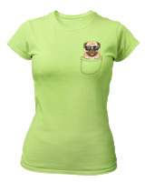 T-Shirt Στενή Γραμμή - Dog Pocket - Color Thumbnail Λαχανί