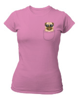 T-Shirt Στενή Γραμμή - Dog Pocket - Color Thumbnail Ροζ