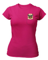 T-Shirt Στενή Γραμμή - Dog Pocket - Color Thumbnail Φουξια