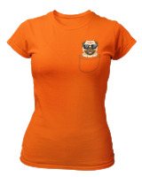 T-Shirt Στενή Γραμμή - Dog Pocket - Color Thumbnail Πορτοκαλί