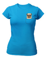 T-Shirt Στενή Γραμμή - Dog Pocket - Color Thumbnail Τιρκουάζ