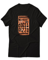 T-Shirt Αντρικό - Dogs And Pizza - Color Thumbnail Μαύρο