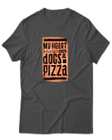T-Shirt Αντρικό - Dogs And Pizza - Color Thumbnail Ανθρακί