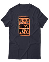 T-Shirt Αντρικό - Dogs And Pizza - Color Thumbnail Σκούρο Μπλε