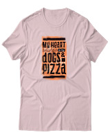 T-Shirt Αντρικό - Dogs And Pizza - Color Thumbnail Απαλό Ροζ