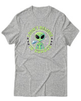 T-Shirt Αντρικό - Dont Believe In Humans - Color Thumbnail Γκρι Μελανζέ