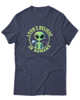 T-Shirt Αντρικό - Dont Believe In Humans - Color Thumbnail Μπλε Γκρι