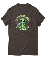 T-Shirt Αντρικό - Dont Believe In Humans - Color Thumbnail Καφέ
