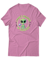 T-Shirt Αντρικό - Dont Believe In Humans - Color Thumbnail Ροζ