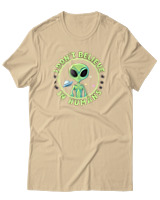 T-Shirt Αντρικό - Dont Believe In Humans - Color Thumbnail Μπεζ