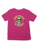 T-Shirt  Παιδικό - Dont Believe In Humans - Color Thumbnail Φουξια