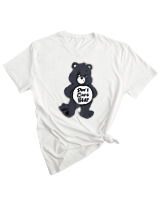 T-Shirt Woman Fashion Γυναικείο - Dont Care Bear - Color Thumbnail WHITE