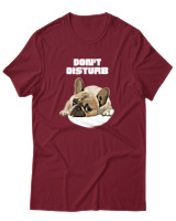 T-Shirt Αντρικό - Don't Disturb - Color Thumbnail Σκούρο Κόκκινο