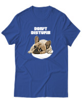 T-Shirt Αντρικό - Don't Disturb - Color Thumbnail Μπλε Ρουά