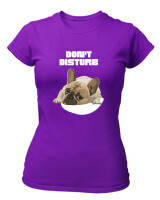T-Shirt Στενή Γραμμή - Don't Disturb - Color Thumbnail Σκούρο Μωβ