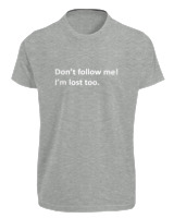 T-Shirt Fit Αντρικό - Dont Follow Me Im Lost Too - Color Thumbnail Γκρι Μελανζέ