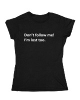 Κοριτσίστικο Κοντομανικο Παιδικό - Dont Follow Me Im Lost Too - Color Thumbnail Μαύρο