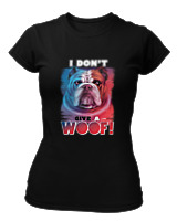 T-Shirt Στενή Γραμμή - Don't Give A Woof - Color Thumbnail Μαύρο