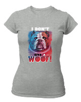 T-Shirt Στενή Γραμμή - Don't Give A Woof - Color Thumbnail Γκρι Μελανζέ