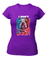 T-Shirt Στενή Γραμμή - Don't Give A Woof - Color Thumbnail Σκούρο Μωβ