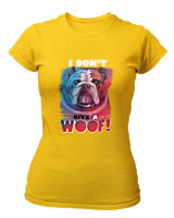 T-Shirt Στενή Γραμμή - Don't Give A Woof - Color Thumbnail Χρυσό Κίτρινο