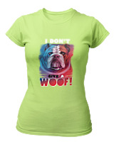 T-Shirt Στενή Γραμμή - Don't Give A Woof - Color Thumbnail Λαχανί