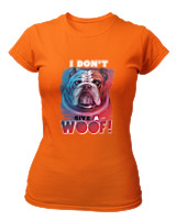 T-Shirt Στενή Γραμμή - Don't Give A Woof - Color Thumbnail Πορτοκαλί