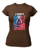 T-Shirt Στενή Γραμμή - Don't Give A Woof - Color Thumbnail Καφέ